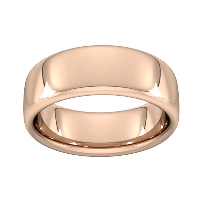 Goldsmiths 8mm Slight Court Extra Heavy Wedding Ring In 9 Carat Rose Gold