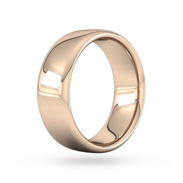 Goldsmiths 8mm Slight Court Extra Heavy Wedding Ring In 9 Carat Rose Gold