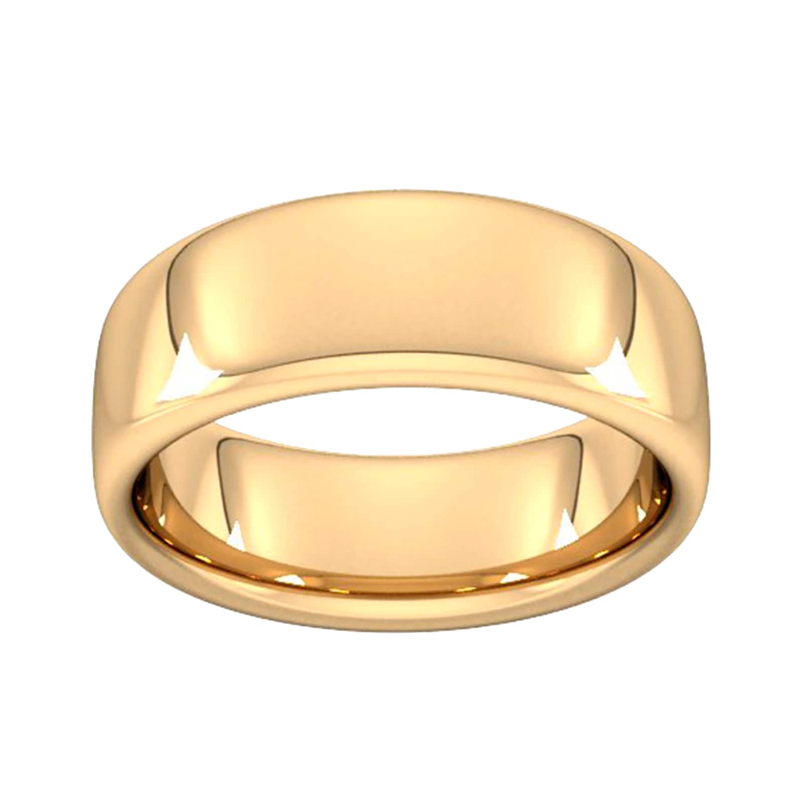 8mm Slight Court Extra Heavy Wedding Ring In 18 Carat Yellow Gold - Ring Size R