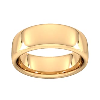 Goldsmiths 8mm Slight Court Extra Heavy Wedding Ring In 18 Carat Yellow Gold Goldsmiths 8mm Slight Court Extra Heavy Wedding Ring In 18 Carat Yellow Gold