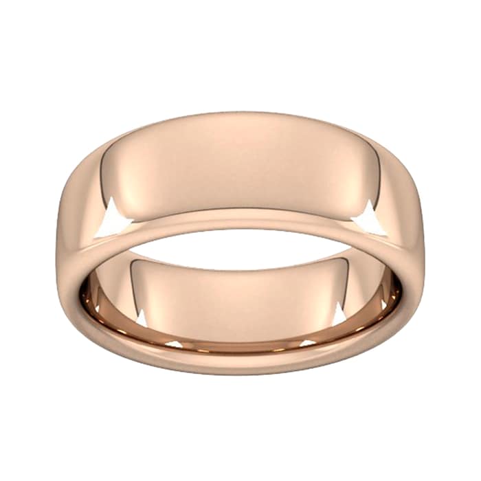 Goldsmiths 8mm Slight Court Extra Heavy Wedding Ring In 18 Carat Rose Gold - Ring Size O