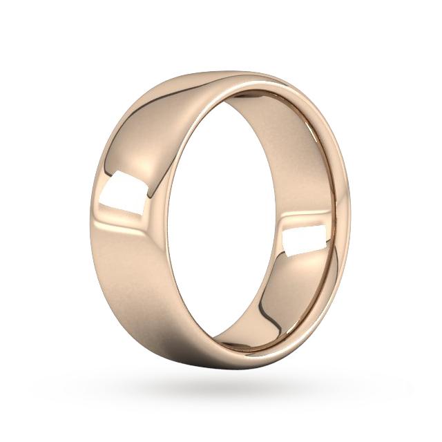 Goldsmiths 8mm Slight Court Extra Heavy Wedding Ring In 18 Carat Rose Gold - Ring Size J