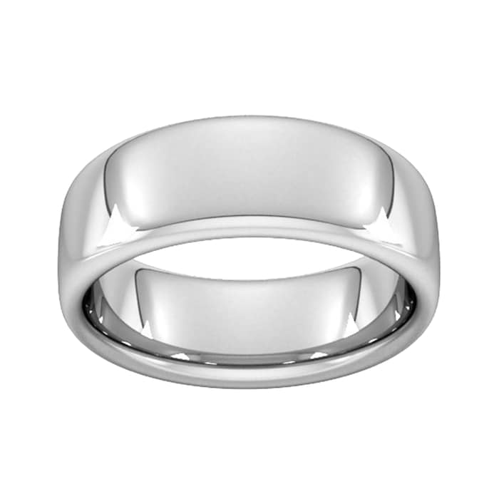 Goldsmiths 8mm Slight Court Extra Heavy Wedding Ring In 950 Palladium - Ring Size P