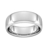 Goldsmiths 8mm Slight Court Extra Heavy Wedding Ring In 950 Palladium - Ring Size P