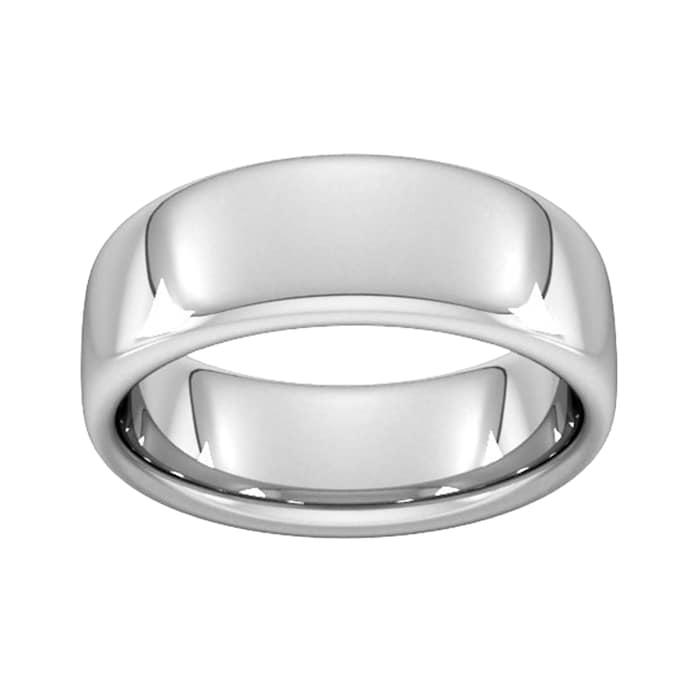 Goldsmiths 8mm Slight Court Extra Heavy Wedding Ring In Platinum