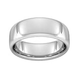Goldsmiths 8mm Slight Court Extra Heavy Wedding Ring In Platinum - Ring Size Q