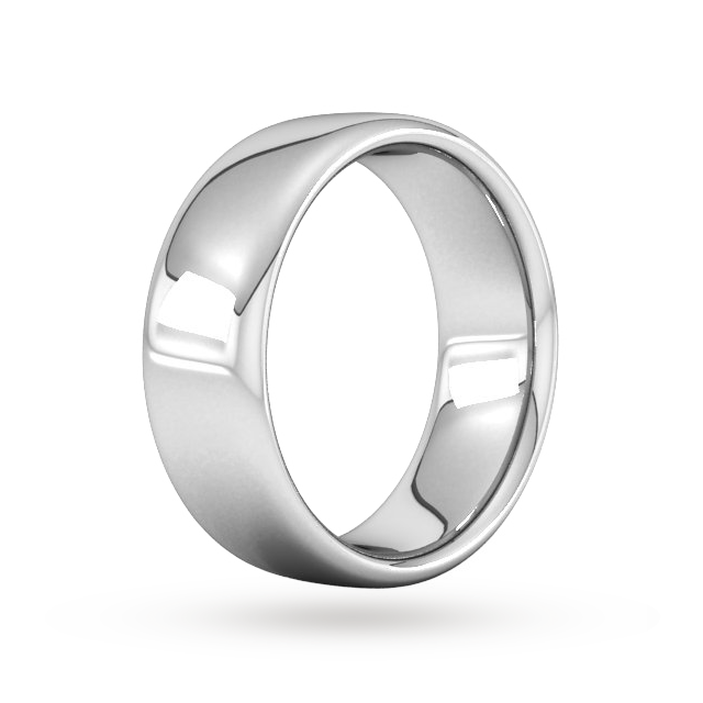 Goldsmiths 8mm Slight Court Extra Heavy Wedding Ring In Platinum - Ring Size Q