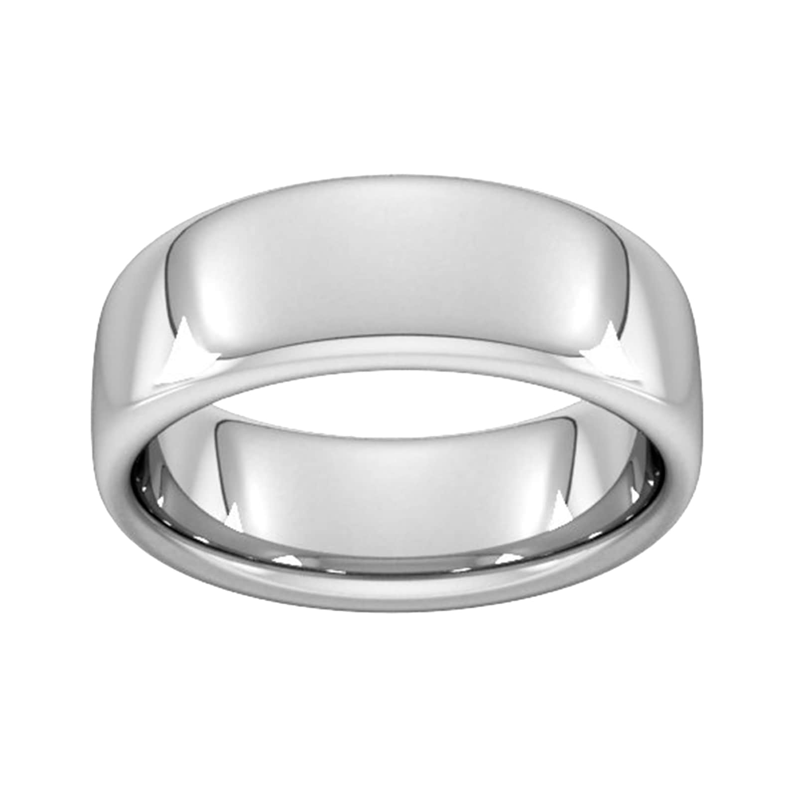 8mm Slight Court Extra Heavy Wedding Ring In Sterling Silver - Ring Size T