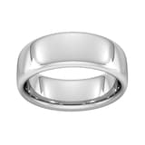 Goldsmiths 8mm Slight Court Extra Heavy Wedding Ring In Sterling Silver