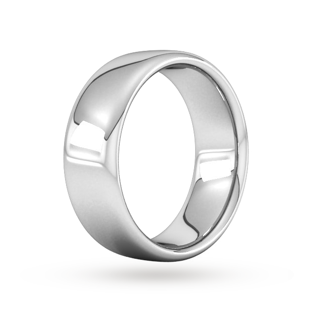 Goldsmiths 8mm Slight Court Extra Heavy Wedding Ring In Sterling Silver