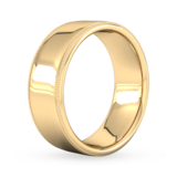 Goldsmiths 8mm Slight Court Extra Heavy Milgrain Edge Wedding Ring In 9 Carat Yellow Gold - Ring Size M