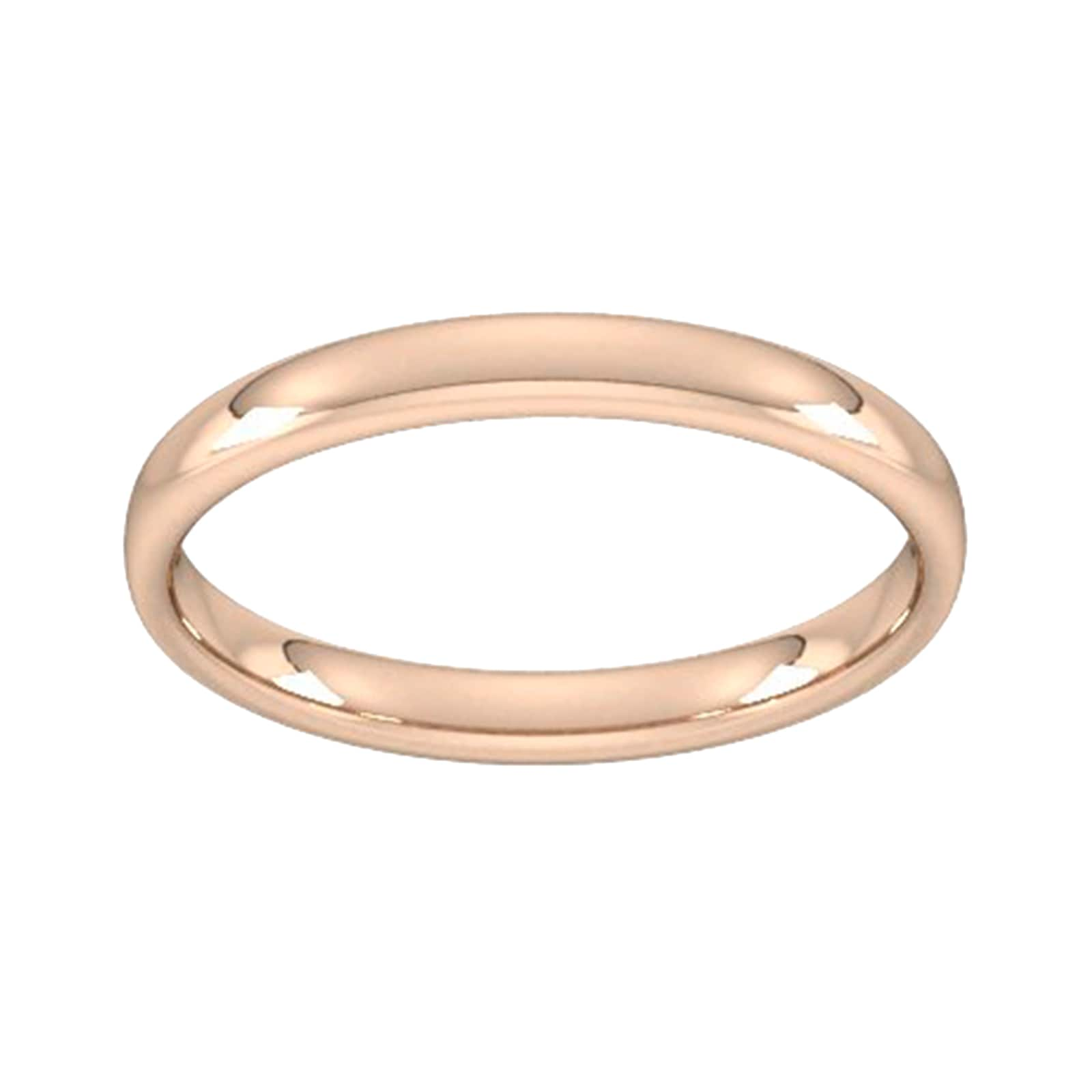 2.5mm Slight Court Standard Wedding Ring In 18 Carat Rose Gold - Ring Size Y