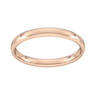 Best Luxury 
2.5mm Slight Court Standard Wedding Ring In 18 Carat Rose Gold