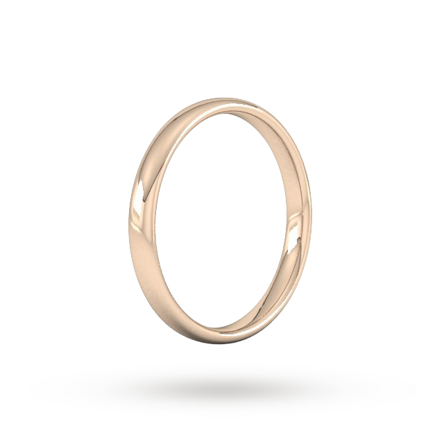 Goldsmiths 2.5mm Slight Court Standard Wedding Ring In 18 Carat Rose Gold - Ring Size J