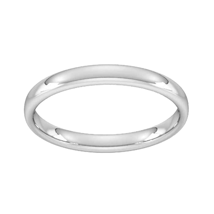 Goldsmiths 2.5mm Slight Court Standard Wedding Ring In 950 Palladium - Ring Size J