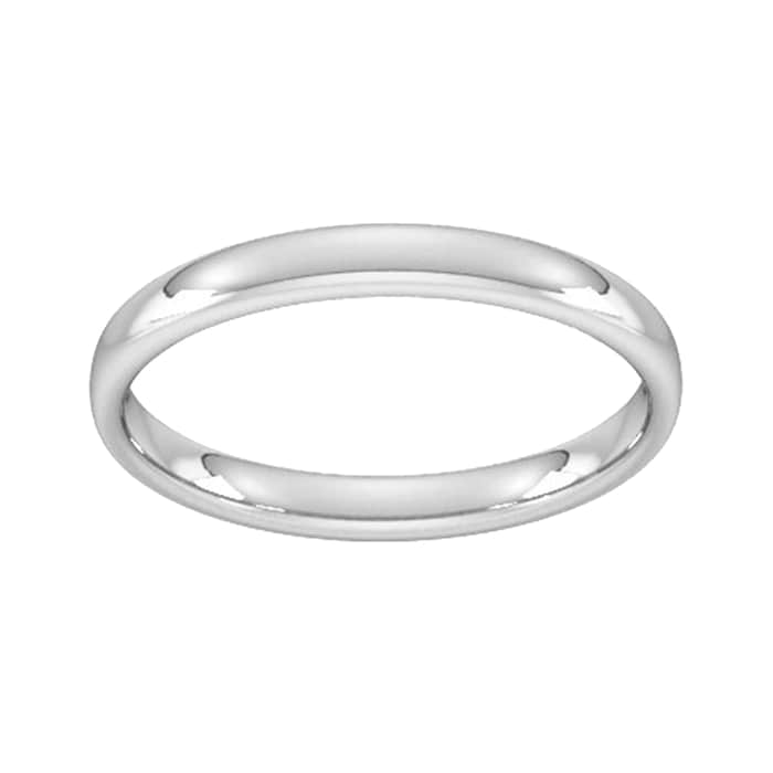 Goldsmiths 2.5mm Slight Court Standard Wedding Ring In Sterling Silver