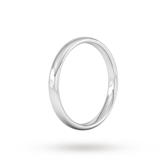 Goldsmiths 2.5mm Slight Court Standard Wedding Ring In Sterling Silver - Ring Size G