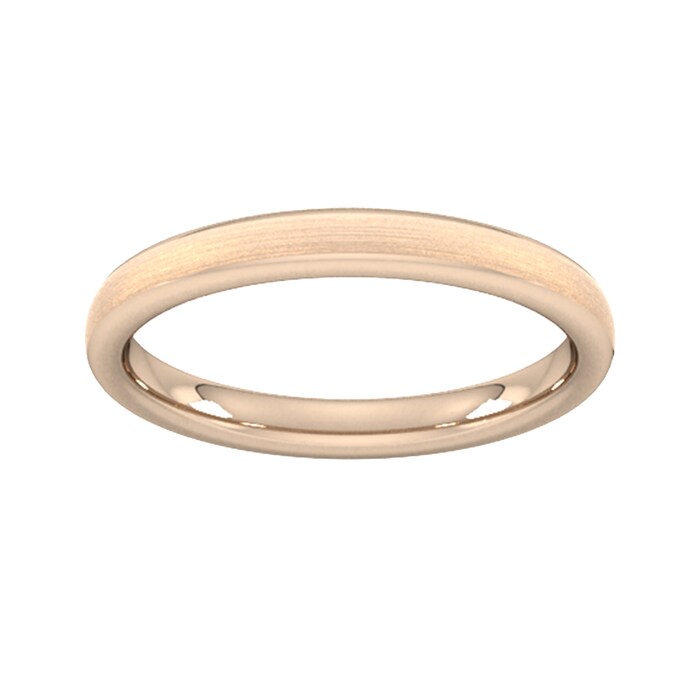 Goldsmiths 2.5mm Slight Court Standard Matt Finished Wedding Ring In 9 Carat Rose Gold - Ring Size O
