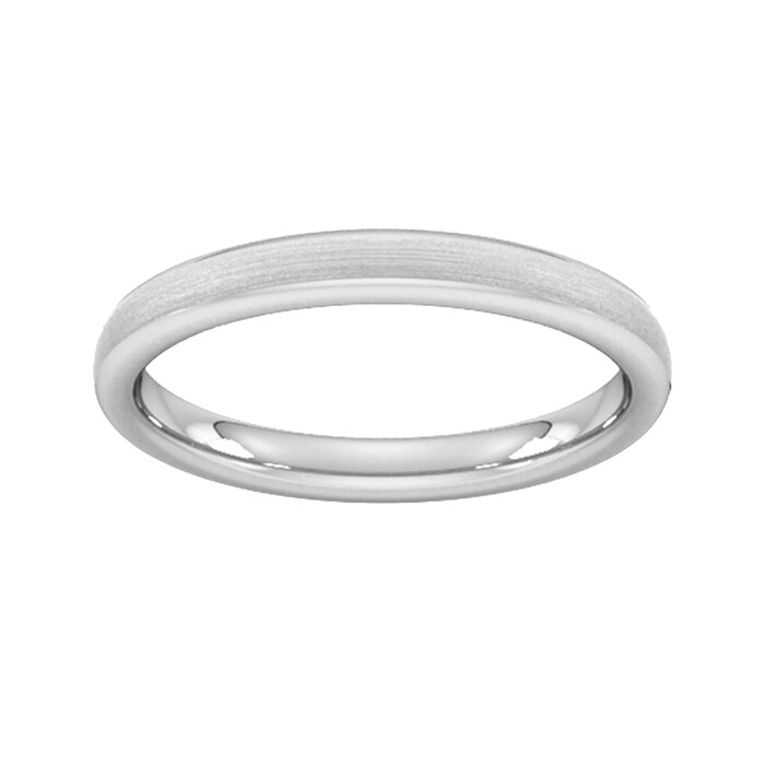 Goldsmiths 2.5mm Slight Court Standard Matt Finished Wedding Ring In 950 Palladium