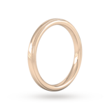 Goldsmiths 2.5mm Slight Court Standard Milgrain Edge Wedding Ring In 9 Carat Rose Gold - Ring Size J