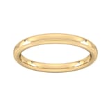 Goldsmiths 2.5mm Slight Court Standard Milgrain Edge Wedding Ring In 18 Carat Yellow Gold - Ring Size J