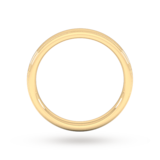 Goldsmiths 2.5mm Slight Court Standard Milgrain Edge Wedding Ring In 18 Carat Yellow Gold