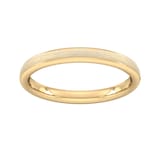Goldsmiths 2.5mm Slight Court Standard Matt Centre With Grooves Wedding Ring In 9 Carat Yellow Gold - Ring Size K