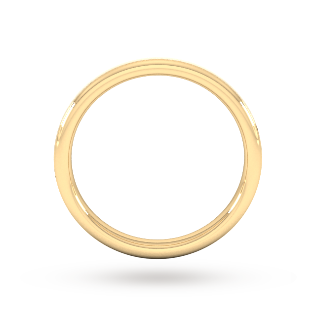 Goldsmiths 2.5mm Slight Court Standard Matt Centre With Grooves Wedding Ring In 9 Carat Yellow Gold - Ring Size O