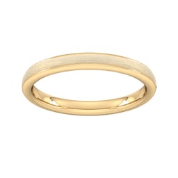 08306020 - 2.5mm Slight Court Standard Matt Centre With Grooves Wedding Ring In 18 Carat Yellow Gold
