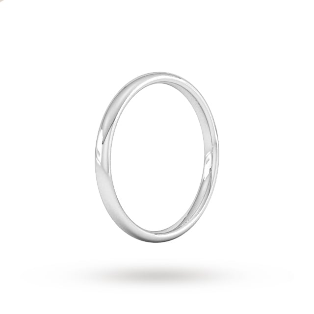 Goldsmiths 2mm Slight Court Standard Wedding Ring In 950 Palladium - Ring Size K