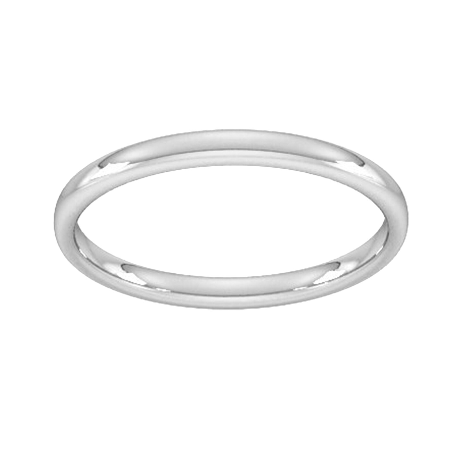 Goldsmiths 2mm Slight Court Standard Wedding Ring In Sterling Silver