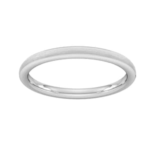 Goldsmiths 2mm Slight Court Standard Matt Finished Wedding Ring In Platinum