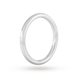 Goldsmiths 2mm Slight Court Standard Milgrain Edge Wedding Ring In 9 Carat White Gold - Ring Size K