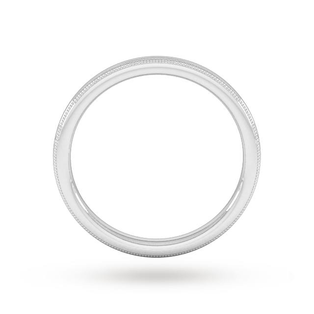 Goldsmiths 2mm Slight Court Standard Milgrain Edge Wedding Ring In 9 Carat White Gold - Ring Size O