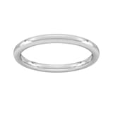 Goldsmiths 2mm Slight Court Standard Milgrain Edge Wedding Ring In 18 Carat White Gold