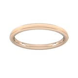 Goldsmiths 2mm Slight Court Standard Matt Centre With Grooves Wedding Ring In 9 Carat Rose Gold