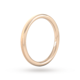 Goldsmiths 2mm Slight Court Standard Matt Centre With Grooves Wedding Ring In 9 Carat Rose Gold