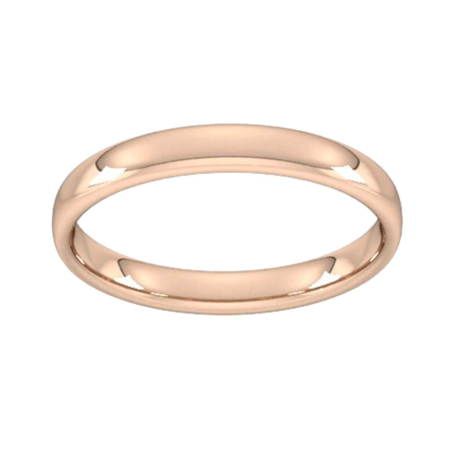 3mm Slight Court Standard Wedding Ring In 18 Carat Rose Gold - Ri