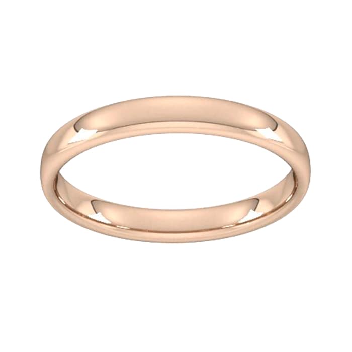 Goldsmiths 3mm Slight Court Standard Wedding Ring In 18 Carat Rose Gold - Ring Size J