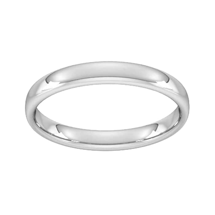 Goldsmiths 3mm Slight Court Standard Wedding Ring In 950 Palladium - Ring Size K