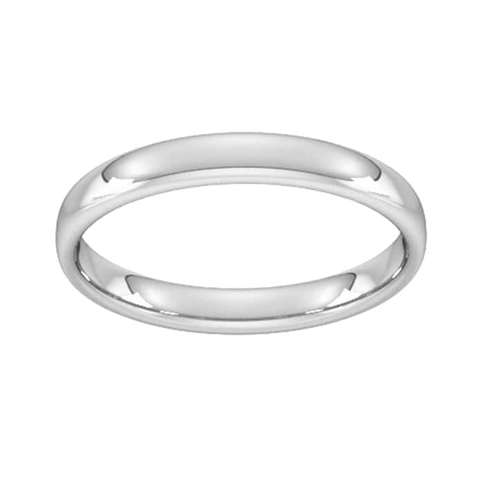 Goldsmiths 3mm Slight Court Standard Wedding Ring In Sterling Silver