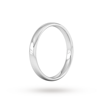 Goldsmiths 3mm Slight Court Standard Wedding Ring In Sterling Silver