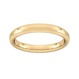 Goldsmiths 3mm Slight Court Standard Milgrain Edge Wedding Ring In 9 Carat Yellow Gold