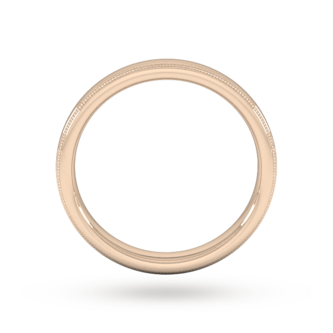 Goldsmiths 3mm Slight Court Standard Milgrain Edge Wedding Ring In 9 Carat Rose Gold
