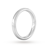 Goldsmiths 3mm Slight Court Standard Milgrain Edge Wedding Ring In 18 Carat White Gold