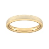 Goldsmiths 3mm Slight Court Standard Polished Chamfered Edges With Matt Centre Wedding Ring In 18 Carat Yellow Gold