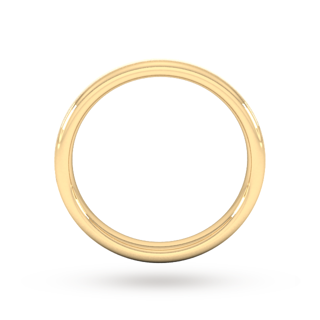 Goldsmiths 3mm Slight Court Standard Matt Centre With Grooves Wedding Ring In 9 Carat Yellow Gold - Ring Size J