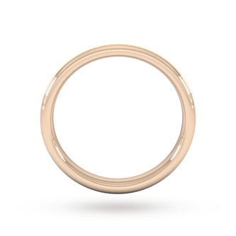 Goldsmiths 3mm Slight Court Standard Matt Centre With Grooves Wedding Ring In 18 Carat Rose Gold