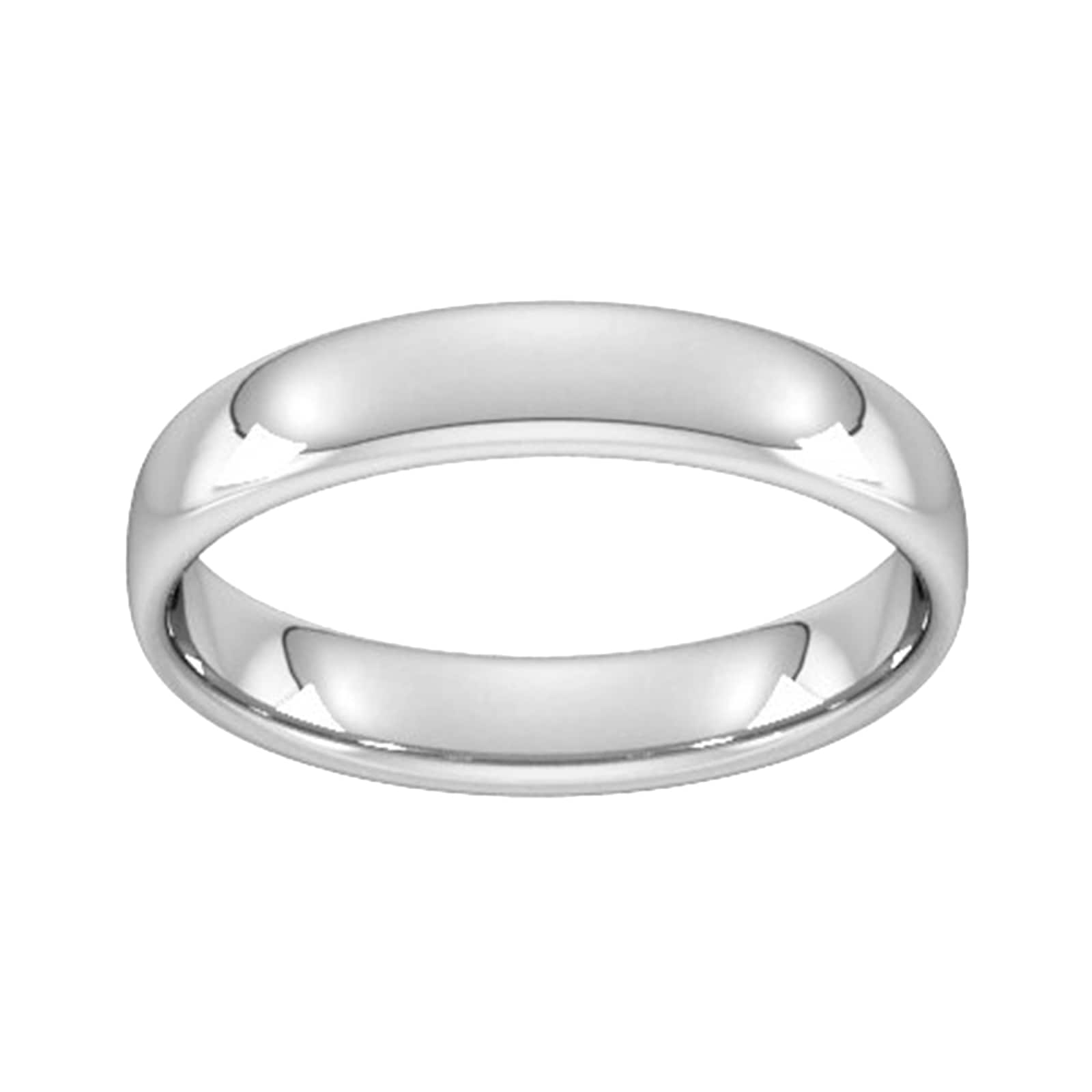 4mm Slight Court Standard Wedding Ring In Sterling Silver - Ring Size T