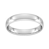 Goldsmiths 4mm Slight Court Standard Wedding Ring In Sterling Silver - Ring Size P